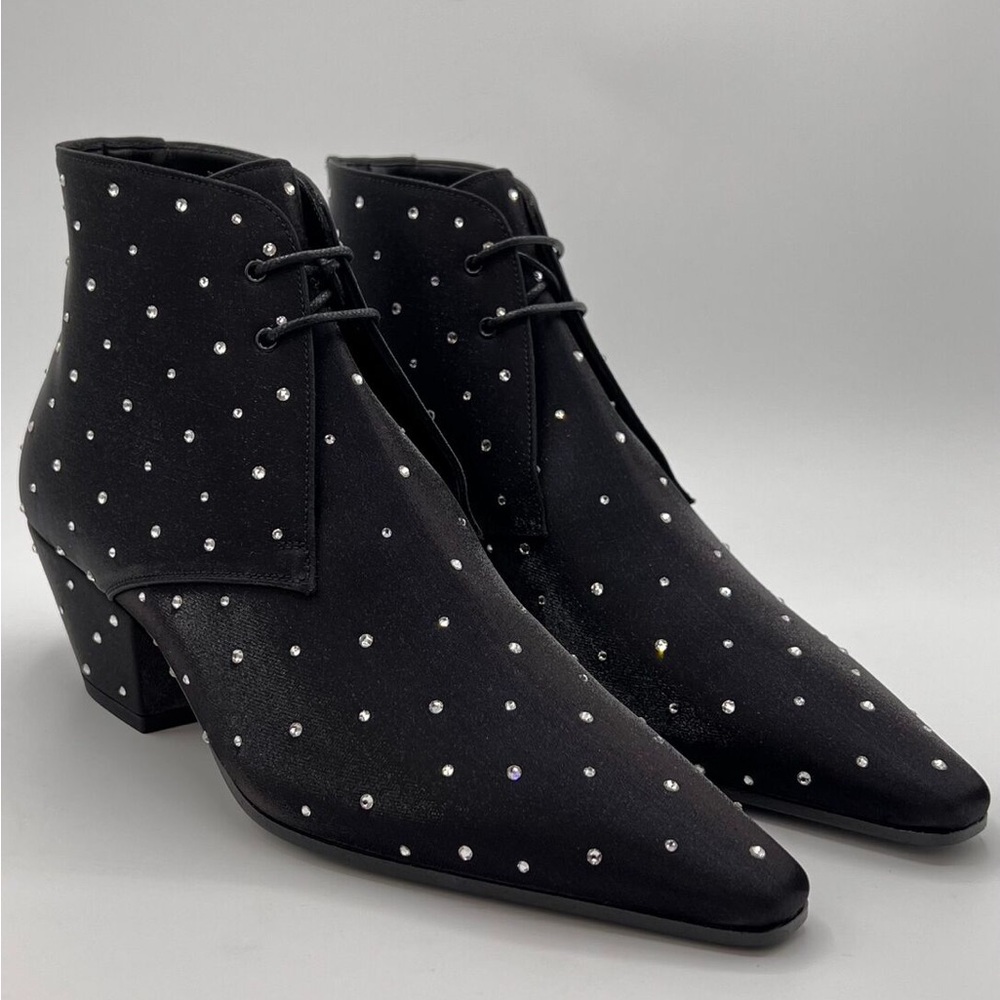 Saint Laurent Black Rhinestone boots